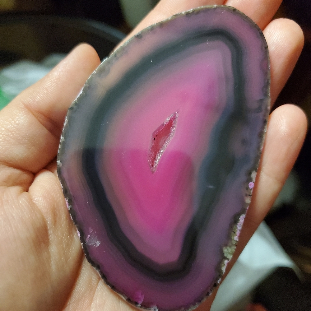 Pink Sliced Agate Phone Grip